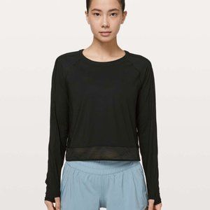 Lululemon Stripe in Stride Long Sleeve, Black, Size 12